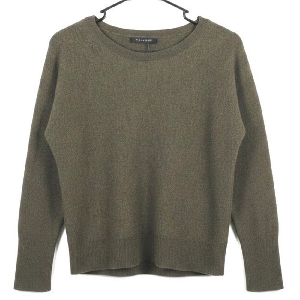 Tahari Womens XS Olive Green 100% Extrafine Merino Wool Crew Neck Sweater Pullov